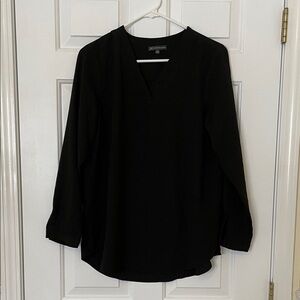 Adrianna Papell Black Women's V-neck Blouse, M